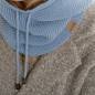 Preview: KNIT FACTORY Kapuzenschal EVY crystal blue