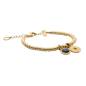 Preview: QOSS Armband ZOEY gold jeansblau mit Disc