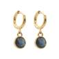 Preview: QOSS Ohrringe Creole MARA gold jeansblau
