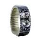 Preview: urband LONDON Edelstahlzugarmband TATTOO WILDLAND WOLVES Schwarz Cobalt Silber Metallic - 18 mm