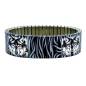 Preview: urband LONDON Edelstahlzugarmband TATTOO WILDLAND WOLVES Schwarz Cobalt Silber Metallic - 18 mm