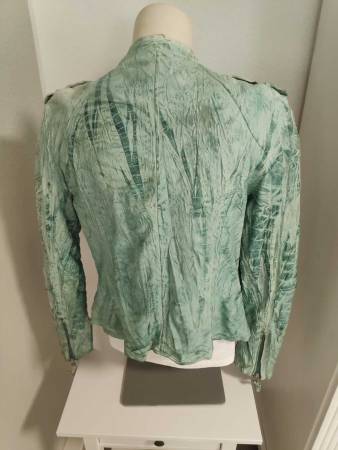 BLUE MONKEY Lederjacke türkisgrün Größe XL