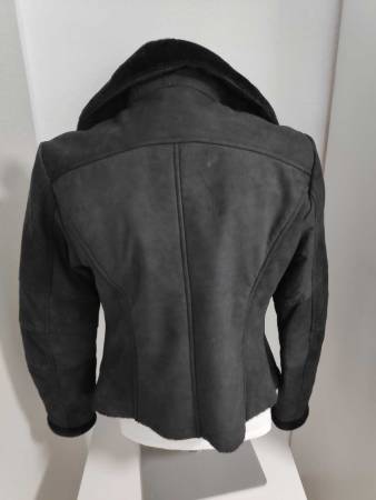 BLUE MONKEY Wildlederjacke mit Teddyfell schwarz Größe L