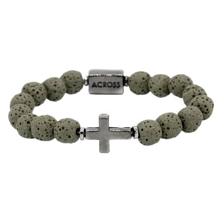 ACROSS Armband KREUZ Lavastein oliv