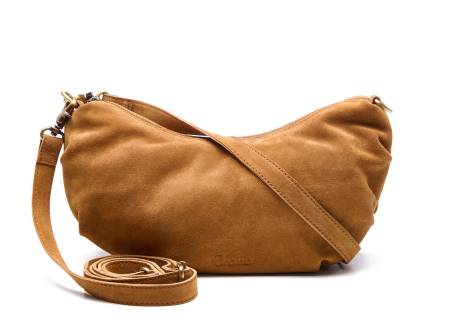 CHABO Handtasche SUEDE BOBBY BANANA light cognac