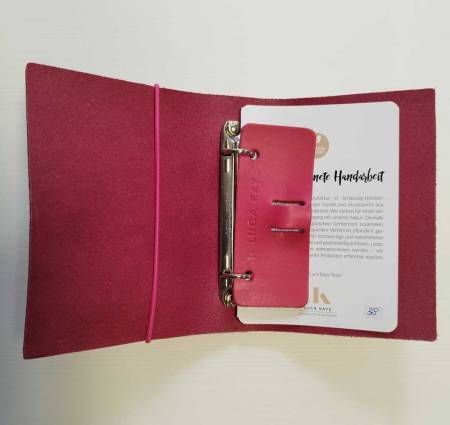 LUCA KAYZ Memo-Kalender DIN A6 Calvados fuchsia Band pink