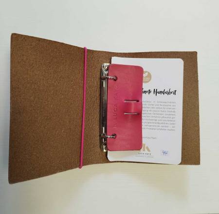 LUCA KAYZ Memo-Kalender DIN A6 Calvados gold Band pink