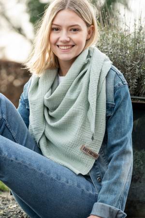 Preview: KNIT FACTORY Dreieckschal LIV Olive Mist