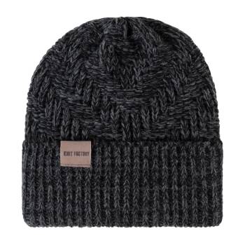KNIT FACTORY Mütze SALLY schwarz anthrazit