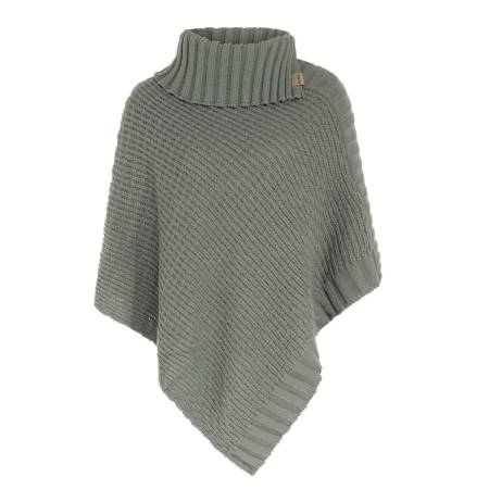 KNIT FACTORY gestrickter PONCHO NICKY urban green