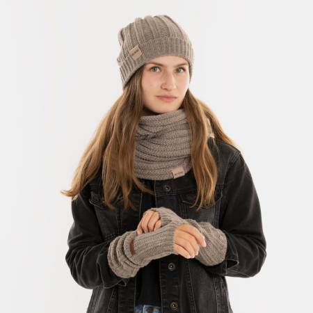 KNIT FACTORY Handstulpen NICA marron
