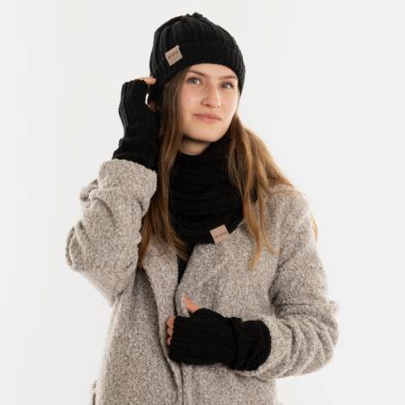 KNIT FACTORY Handstulpen NICA schwarz
