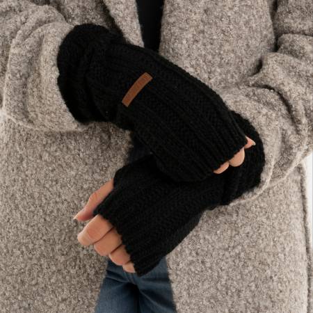 KNIT FACTORY Handstulpen NICA schwarz