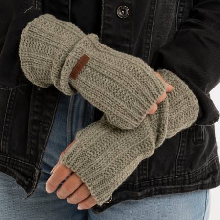 Preview: KNIT FACTORY Handstulpen NICA urban green