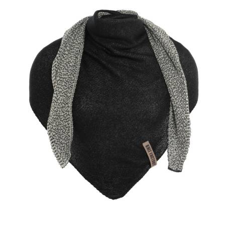 KNIT FACTORY Dreieckschal ELLA Ecru Schwarz