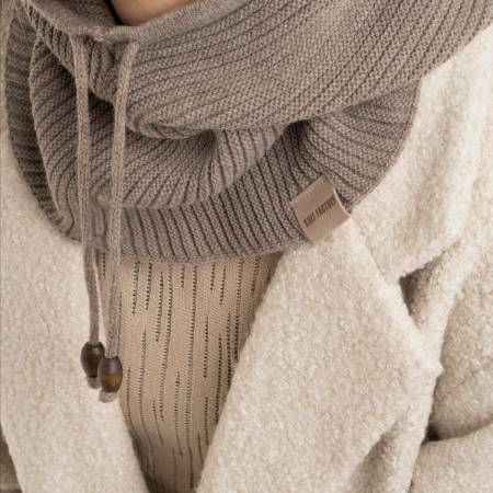 KNIT FACTORY Kapuzenschal EVY marron