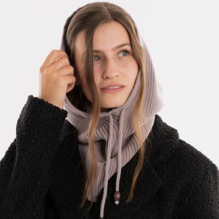 KNIT FACTORY Kapuzenschal EVY mauve