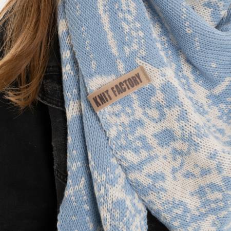 KNIT FACTORY Dreieckschal LEA beige crystal blue