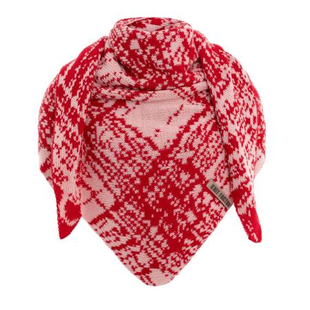 KNIT FACTORY Dreieckschal LEA bright red blossom pink