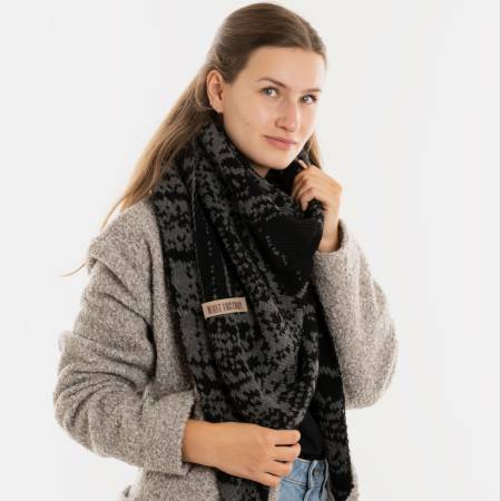 KNIT FACTORY Dreieckschal LEA schwarz anthrazit