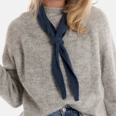 Preview: KNIT FACTORY Mini Schal SANA dunkelbraun