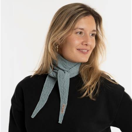 Preview: KNIT FACTORY Mini Schal SANA stone green