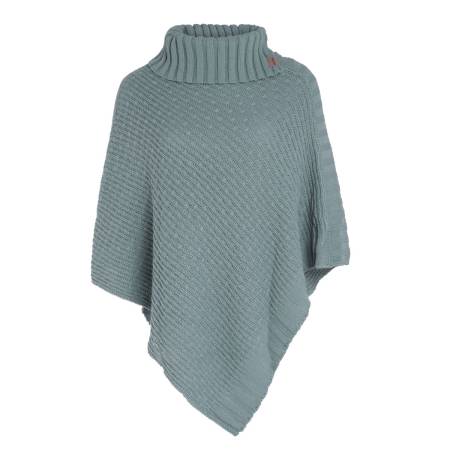 KNIT FACTORY gestrickter PONCHO NICKY stone green