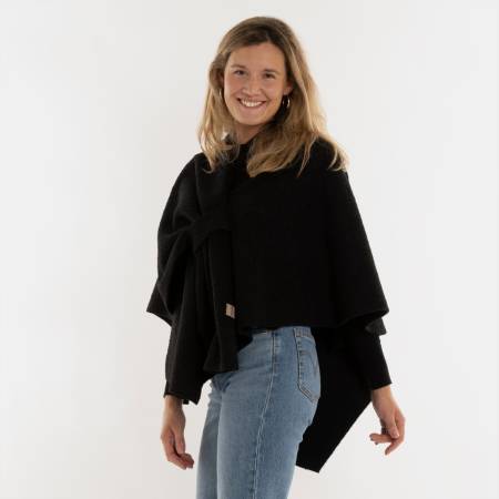 KNIT FACTORY WICKELWESTE LINA schwarz