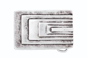 LUCA KAYZ Gürtelschließe 3D RECTANGLE altsilber
