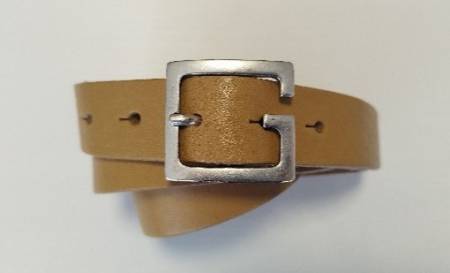 LUCA KAYZ Komplettgürtel CALVADOS caramel Schließe silber matt 3 cm