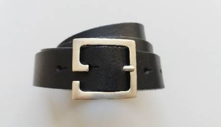 LUCA KAYZ Komplettgürtel CALVADOS nero Schließe silber matt 3 cm