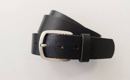 LUCA KAYZ Komplettgürtel CALVADOS nero Schließe silber 4 cm