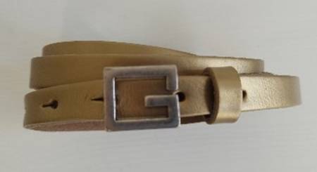 LUCA KAYZ Komplettgürtel GIGI gold Schließe silber 1,5 cm