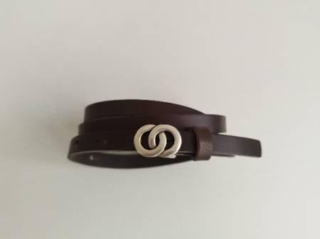 LUCA KAYZ Komplettgürtel ROMY grey taupe Schließe silber 1,5 cm