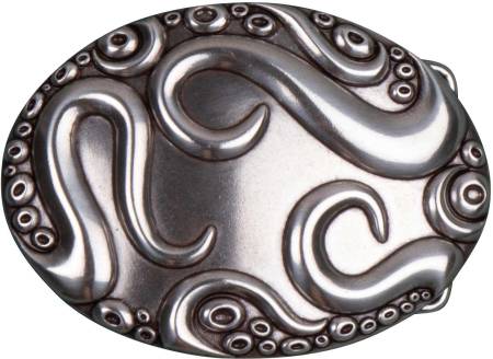 LUCA KAYZ Gürtelschließe ROUND OCTOPUS silber