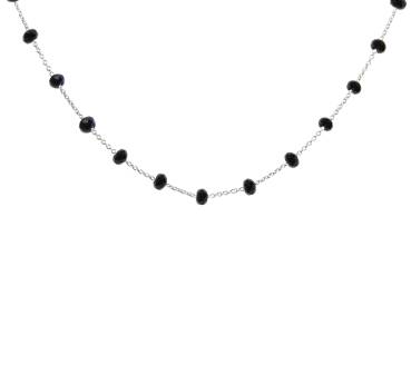 MAS JEWELZ Kette FACETTE schwarzer Stein silber