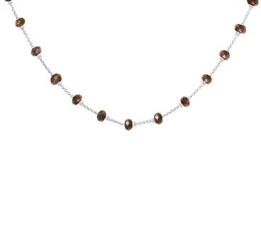 MAS JEWELZ Kette FACETTE Rauchquarz silber