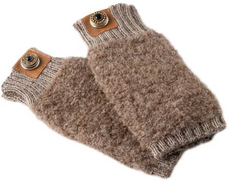 NOOSA-Amsterdam ORIGINAL PACHAMAMA ALPAKA BOUCLÉ FÄUSTLINGE taupe brown melange - ohne Chunks