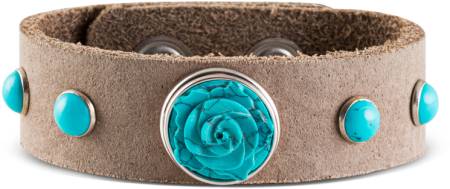 NOOSA Amsterdam ORIGINAL Armband TURQUOISE STUDS taupe - ohne Chunk