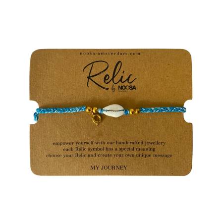 NOOSA Amsterdam RELIC Armband HAND BRAIDED COTTON aqua gold