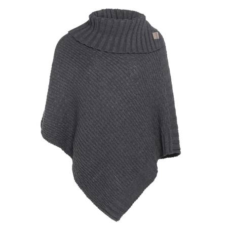 KNIT FACTORY gestrickter PONCHO NICKY anthrazit