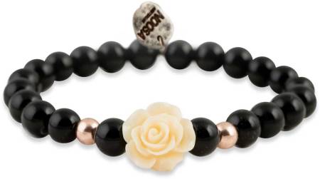 NOOSA-Amsterdam ORIGINAL Armband ROSESHIP BLACK ONYX STRETCH