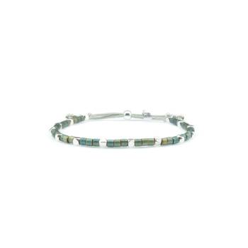 QOSS Armband BOUKJE grün silber 2 mm