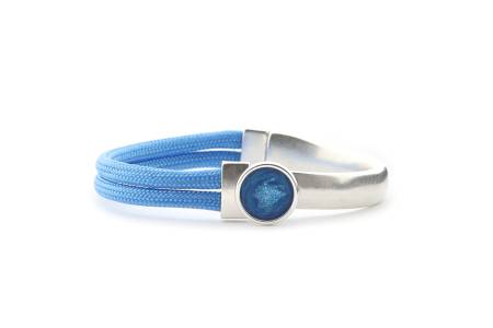 QOSS Armband BREGJE blau Stein capriblau rund
