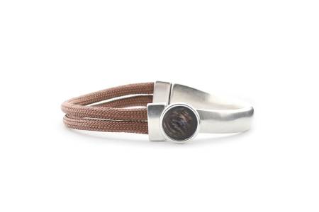 QOSS Armband BREGJE braun Stein copper rund