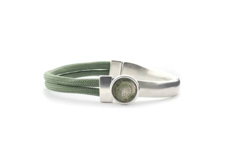 QOSS Armband BREGJE grün Stein moosgrün rund