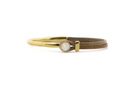 QOSS Armband COCO gold taupe creme