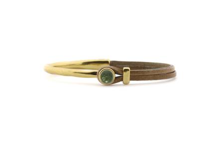 QOSS Armband COCO gold taupe kieferngrün