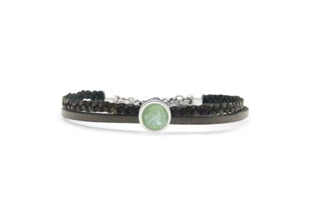 QOSS Armband FLEUR taupe Stein kiwi