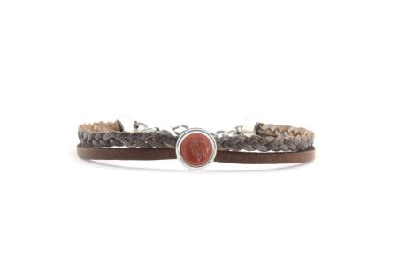QOSS Armband FLEUR braun Stein terra